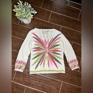 Anthropologie Field Flowers sweater blouse sz small